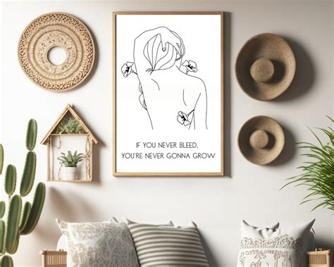 If You Never Bleed You Re Never Gonna Grow Digital Print Taylor Swift Folklore Lyric Wall Art