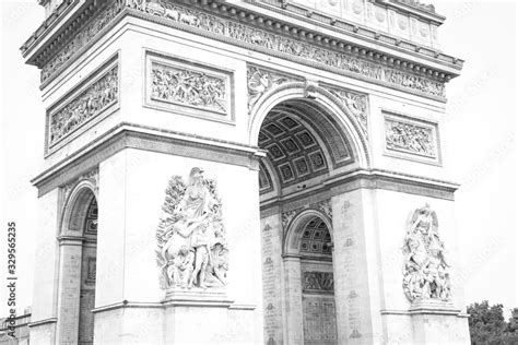 Arc de Triomphe, black and white photography, in Paris, France Stock Photo | Adobe Stock