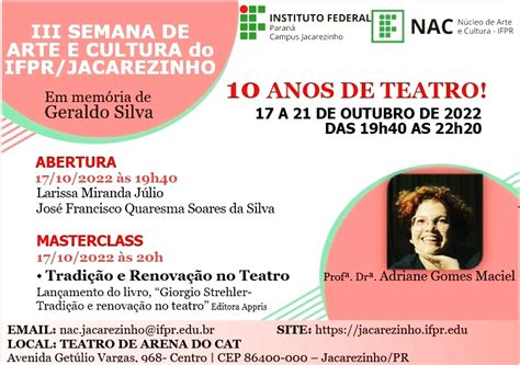 Iii Semana De Arte E Cultura Do Ifpr Jacarezinho Campus Jacarezinho