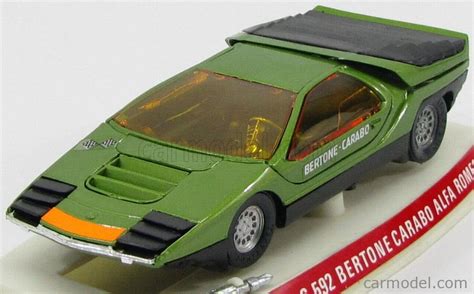 POLITOYS POLISTIL S592 Scale 1 25 ALFA ROMEO CARABO BERTONE GREEN MET