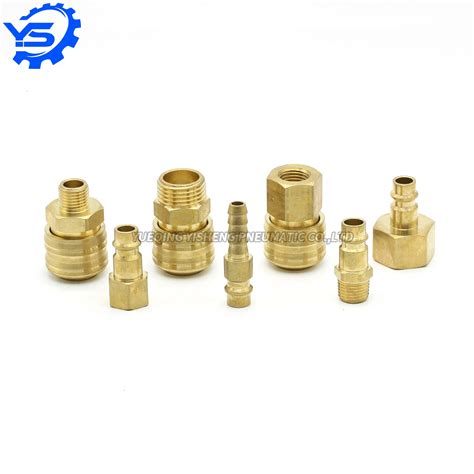 C Type Brass Pneumatic Couplers Non Plating Quick Release Coupling Pipe Connect Hydraulic Air