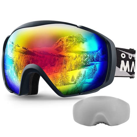 outdoormaster ski goggles otg anti fog unisex adult protective cover