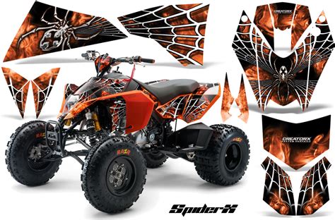 Ktm Atv 450 525 Sx Xc Quad Creatorx Graphic Kit Decals Spiderx White Orange Ebay