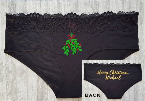 Personalized Christmas Panties Christmas Lingerie Mistletoe Etsy