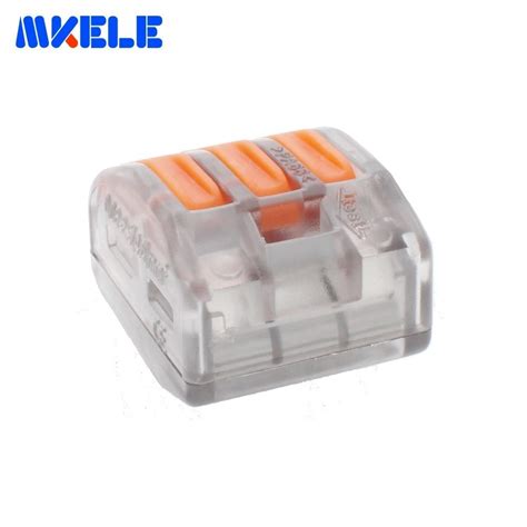 10pcs Makerele 222 413 Universal Compact Wire Wiring Connector 3 Pin Conductor Terminal Block