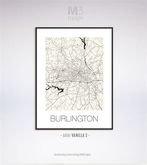 Burlington North Carolina Burlington NC map Burlington map | Etsy