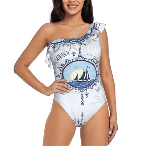 Bingfone Not All Who Wander Are Lost Print Womens One Piece Swimsuits