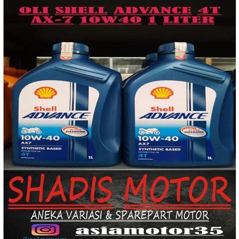 Jual OLI SHELL ADVANCE AX7 10W40 1 LITER Shopee Indonesia