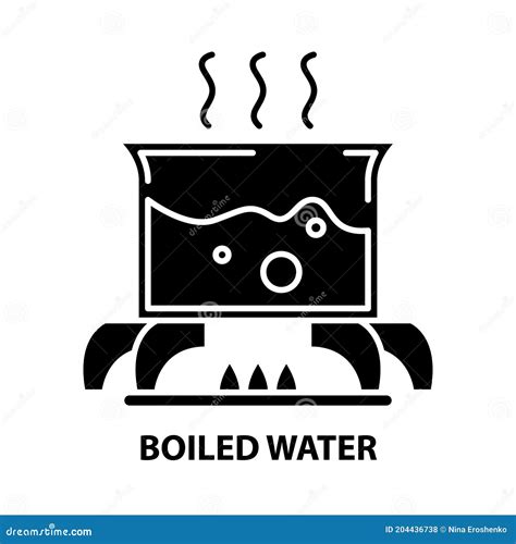 Boiled Water Icon Black Vector Sign With Editable Strokes Concept