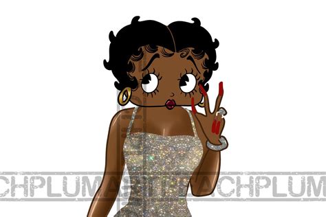 Black Betty Boop Png Betty Boop Png Black Cartoon Png Night Etsy