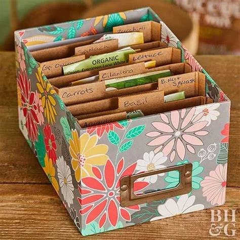 Diy Seed Packet Box In 2020 Diy Seed Packets Organize Seed Packets