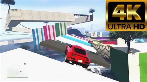 GTA5 Online Parkour 4K Ultra HD Amazing Colorful Waterpark Skill Test