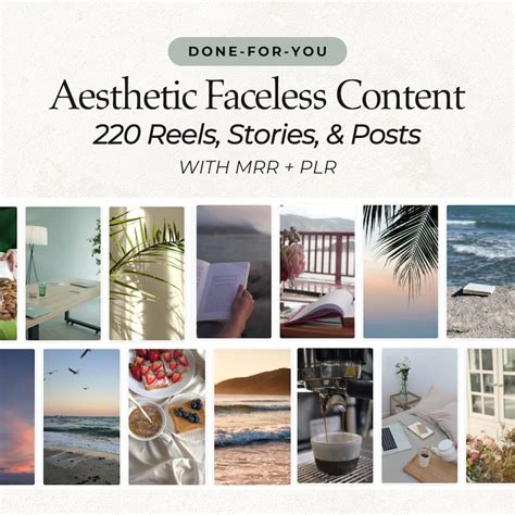 220 Faceless Aesthetic Videos Posts Stories MRR Faceless Instagram