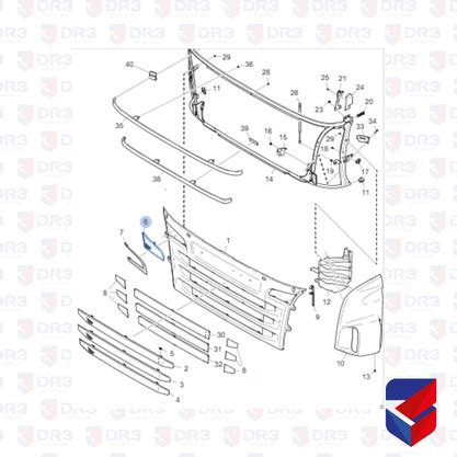 Tela Fechamento Grade Superior Scania LD 10234 1870596 6138d Loja DR3