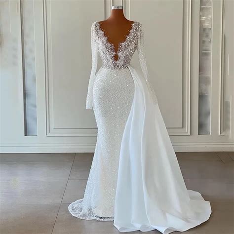 Wedding Dress Plus Size Long Sleeve Mermaids Plus Size Wedding