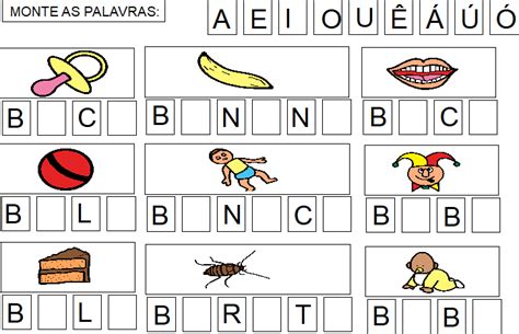 InclusÃo Complete As Palavras Com As Vogais Que Faltam