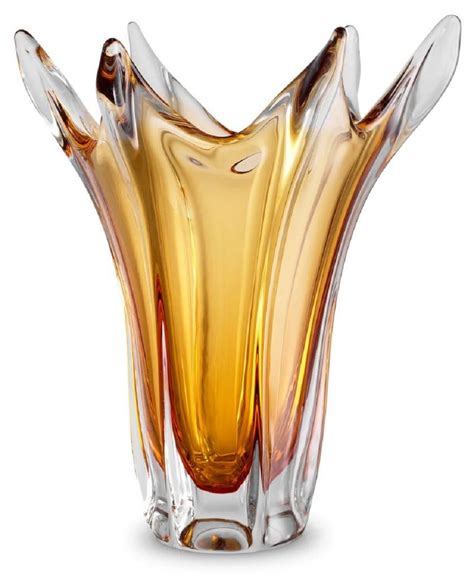 Casa Padrino vase en verre de luxe jaune Ø 32 x H 35 cm Vase fleur