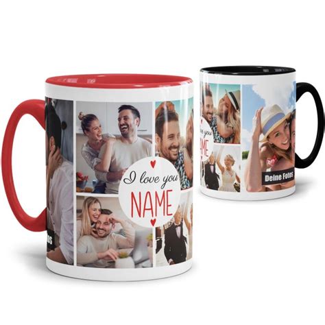 Tasse I Love You Mit 6 Fotos Und Name Print Royal 13 95