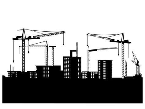 construction site silhouette illustration 38512781 Vector Art at Vecteezy