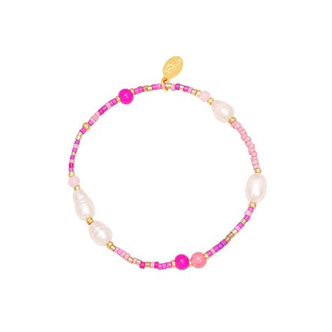 Bracelet With Pearls Yehwang Armband Cm Goud Roze Bol