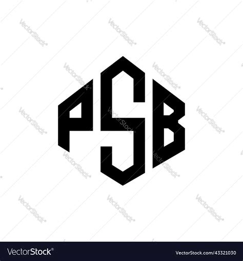 Psb letter logo design with polygon shape Vector Image