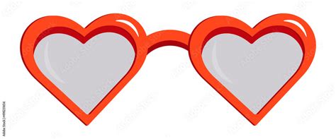 Red Heart Shaped Sunglasses In Cartoon Style Vector Clipart Isolated