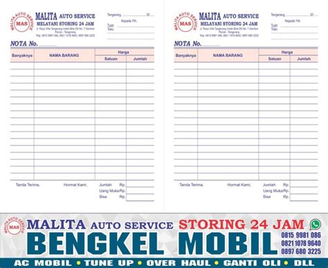 Detail Contoh Nota Bengkel Mobil Koleksi Nomer 7