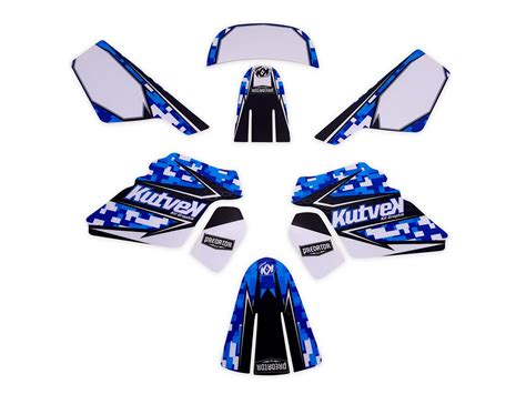 Kit Deco Kutvek Predator Bleu Pour Plastiques Origine Yamaha PW 50