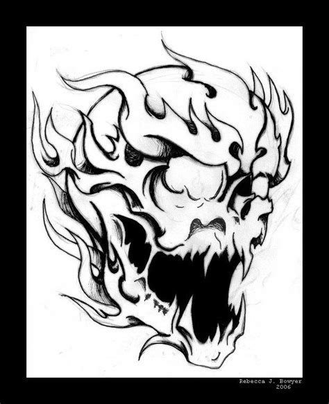 Flaming Skull by mailorderchild on DeviantArt