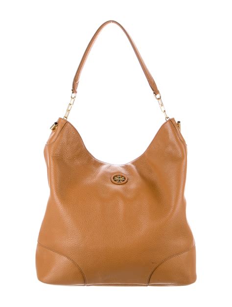 Tory Burch Grained Leather Hobo Brown Hobos Handbags Wto