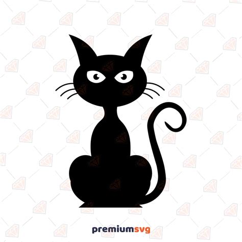 Black Cat Svg Cut File Sitting Cat Clipart Premiumsvg