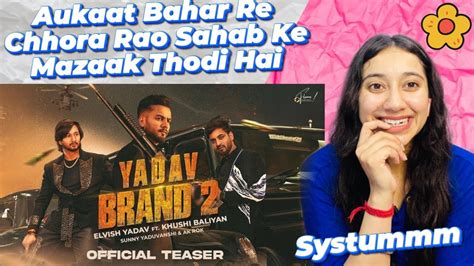 Reaction On Elvish Yadav Yadav Brand Teaser Sunny Yaduvanshi