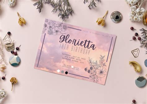 Canva FREE Template - Invitation Card Floral