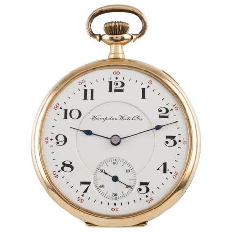 Hampden Open Face 14 Karat Gold Antique Pocket Watch Grade 314 12S 21