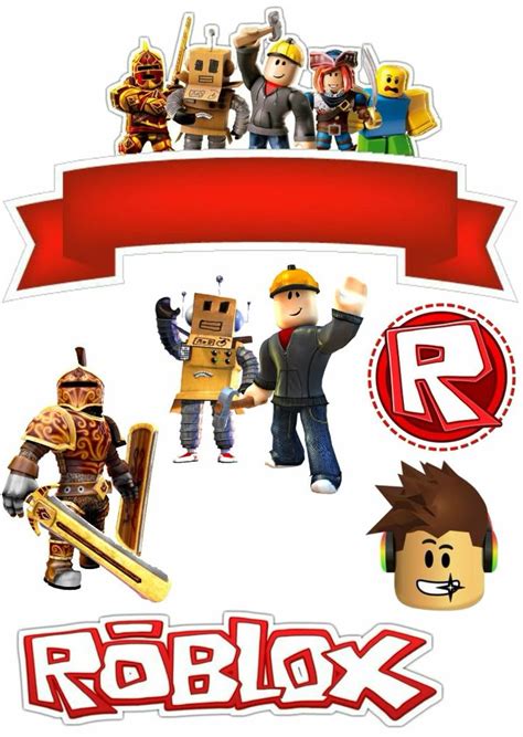 topper roblox bolos de videogame topper de bolo roblox  imprimir