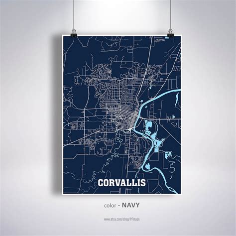 Corvallis Map Print Corvallis City Map Oregon OR USA Map | Etsy