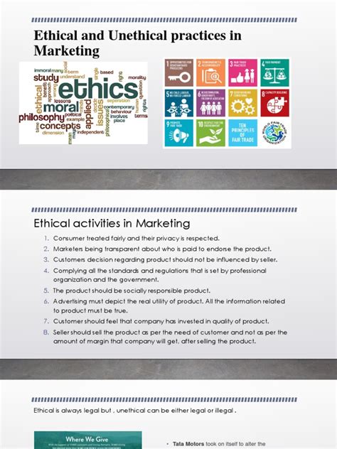 Ethical And Unethical Practices In Marketing Download Free Pdf