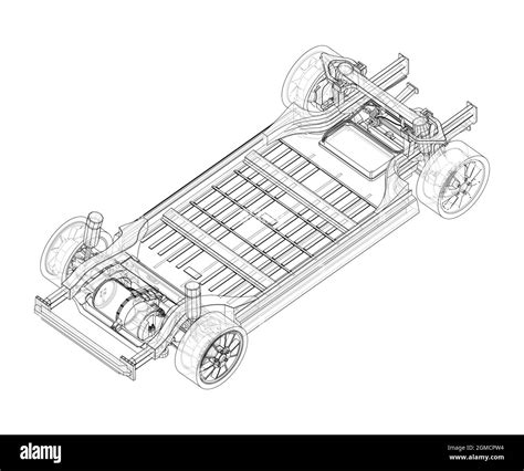 Electric Car Chassis With Battery Vector Stock Vector Image And Art Alamy