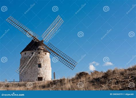 Typical Windmill In Castilla La Mancha, Spain Stock Image - Image of outdoor, green: 24656319