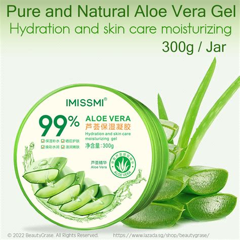 Imissmi 99 Aloe Vera Soothing And Moisture Gel 300g Jar Skin Nourishing Sunburn Relief Improve