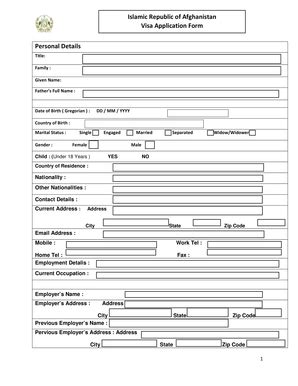 Fillable Online Afghanconsulatevancouver Islamic Republic Of