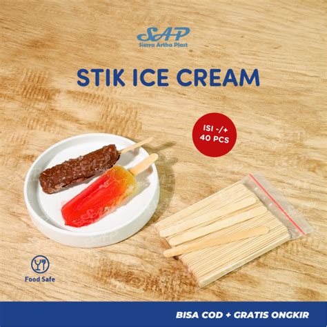 jual isi  stik stik es cream berbahan kayu premium kayu stik es