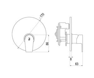 Grifo Monomando Aroha Mecanismo Ducha Caja Universal Empotrable