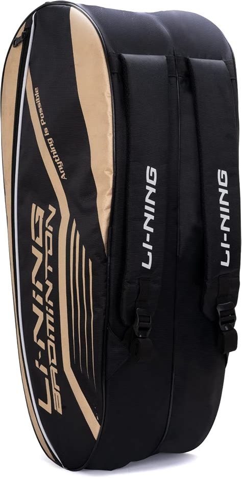 Li Ning Hot Shot Double Zipper Polyester Badminton Kit Bag Black