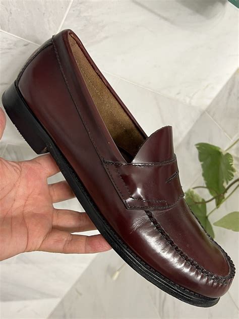 G H Bass Weejuns Logan Penny Loafer Burgundy Leather Gem