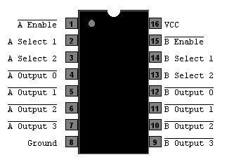 CD4556 Dual Binary To 1 Of 4 Decoder Inverter