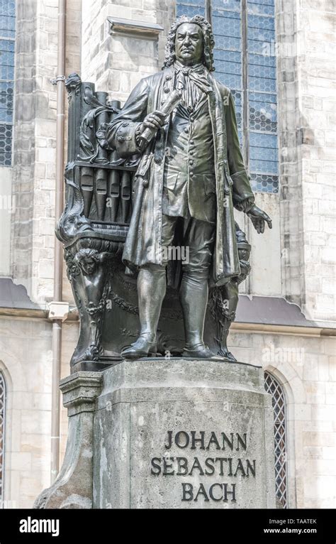 Statue Of Sebastian Bach In Leipzig Germany Summer 2016 Stock Photo