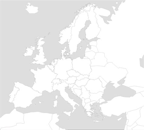 Blank map of europe