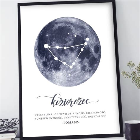 Plakat W Ramie Personalizowany Znak Zodiaku Koziorożec