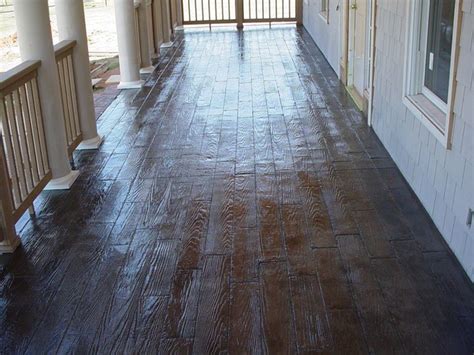 Wood Plank Stamped/Stained Concrete Porch - Traditional - Porch ...